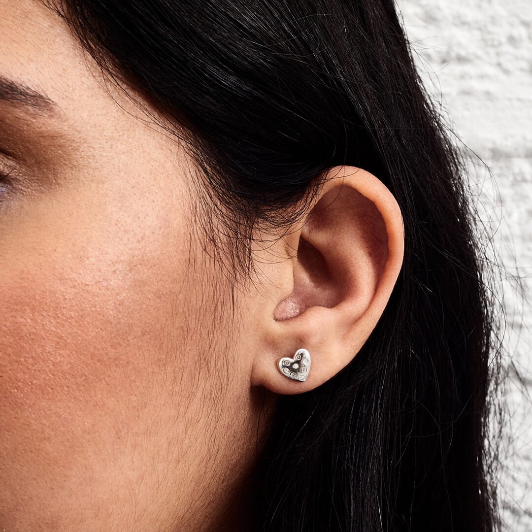 Classics Sterling Silver Heart Stud Earrings