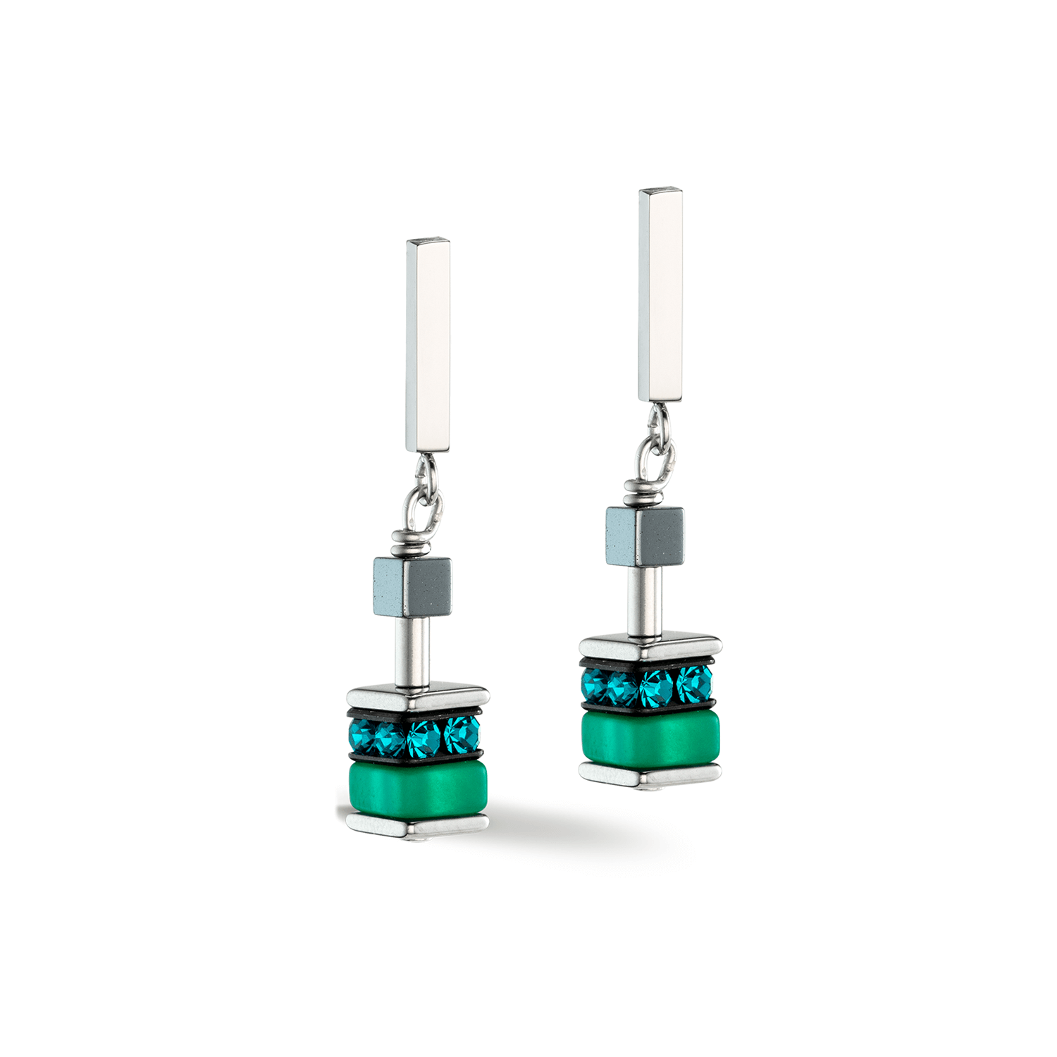 Sparkling Classic Update Green Earrings With Stickpin