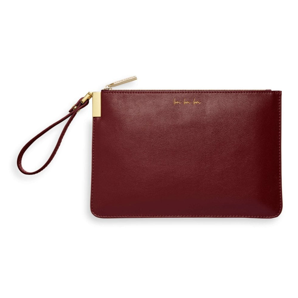 SECRET MESSAGE POUCH - LOVE LOVE LOVE/ FOLLOW YOUR HEART - Burgundy - 16x24cm