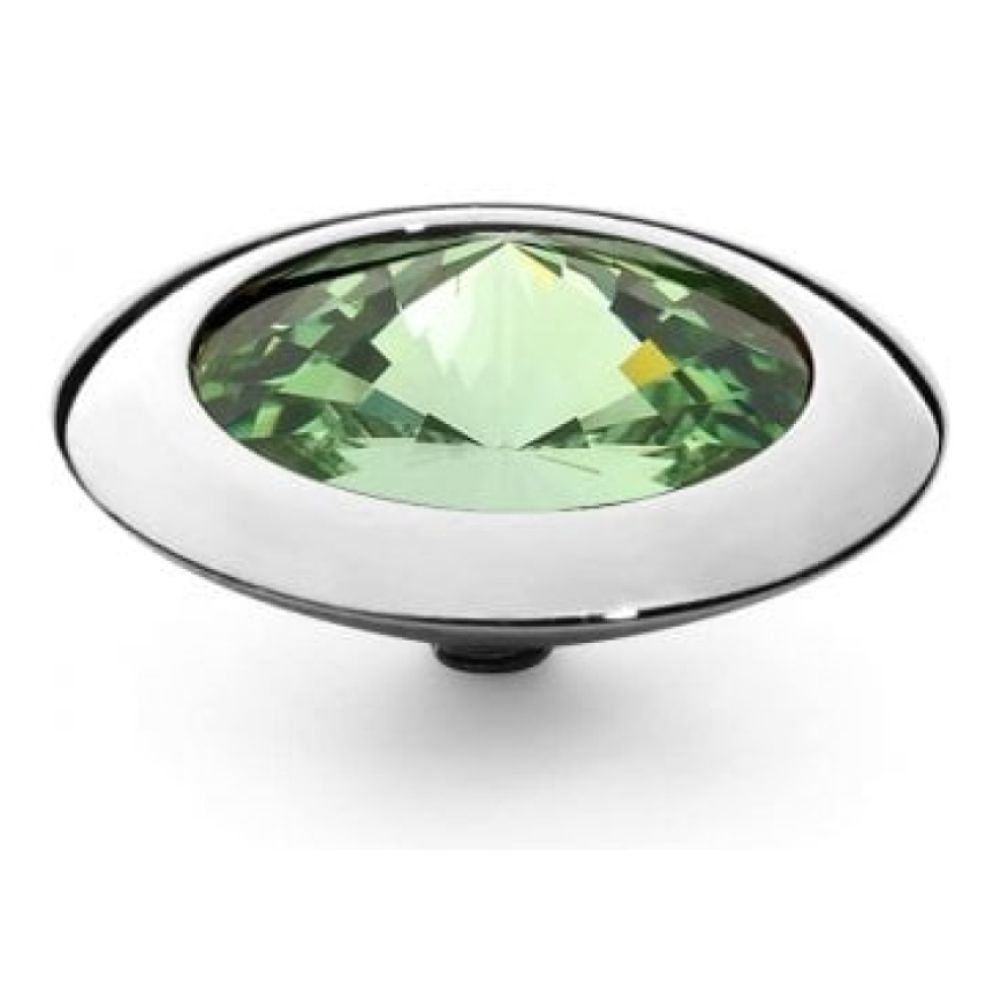 Famosa Silver 16mm Tondo Ring Top Peridot