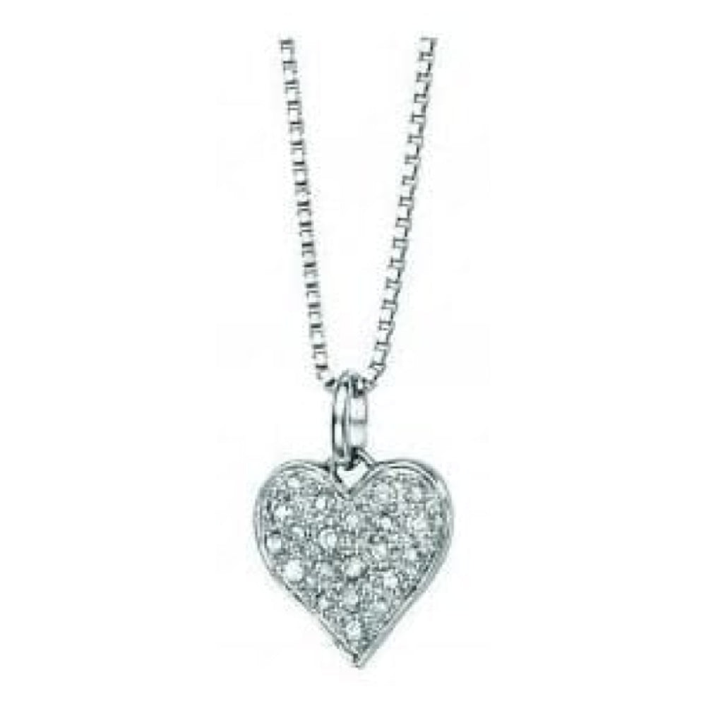 Ladies Silver Cubic Zirconia Heart Pendant