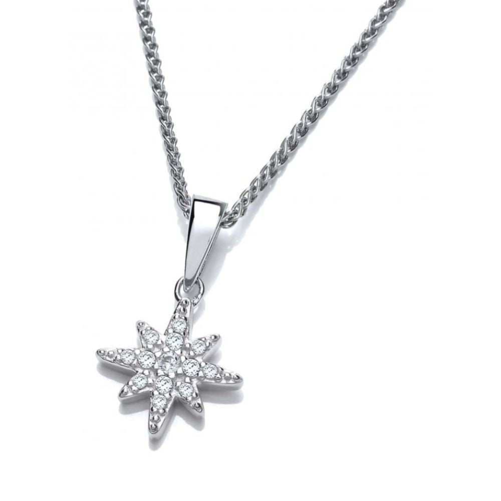 Silver & CZ Brilliant Star Pendant