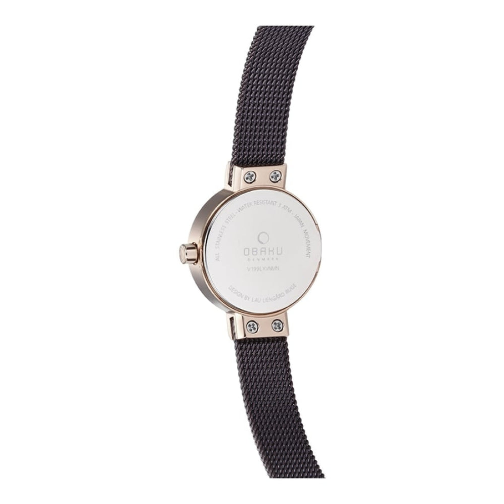 SPIRE - WALNUT Rose Gold Plated Stainless Steel Mesh Bracelet Watch