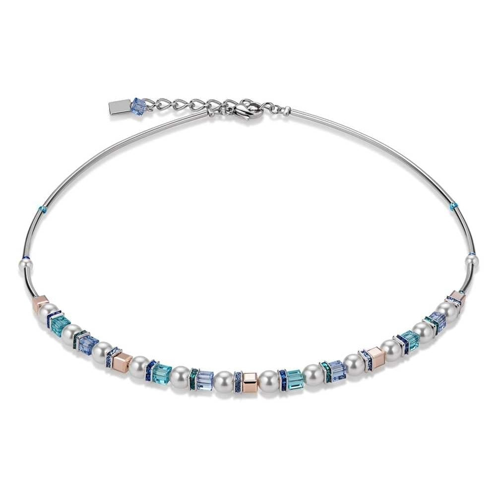 Pearl Blue & Swarovski Crystal Necklace