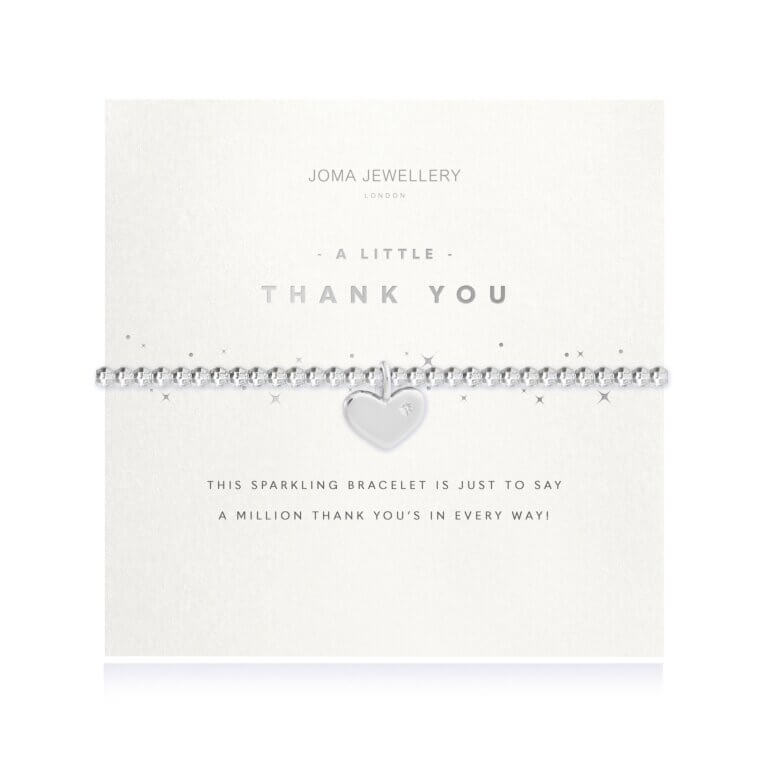 Faceted A Little | Thank You | Silver | Bracelet | 17.5cm Stretch
