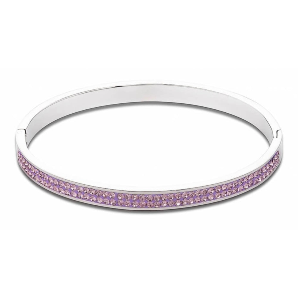 Bangle with Click Closure & Light Amethyst (Violet) Swarovski Crystals