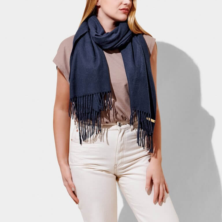 Blanket Scarf | Navy | 190cm X 75cm X 0.5cm