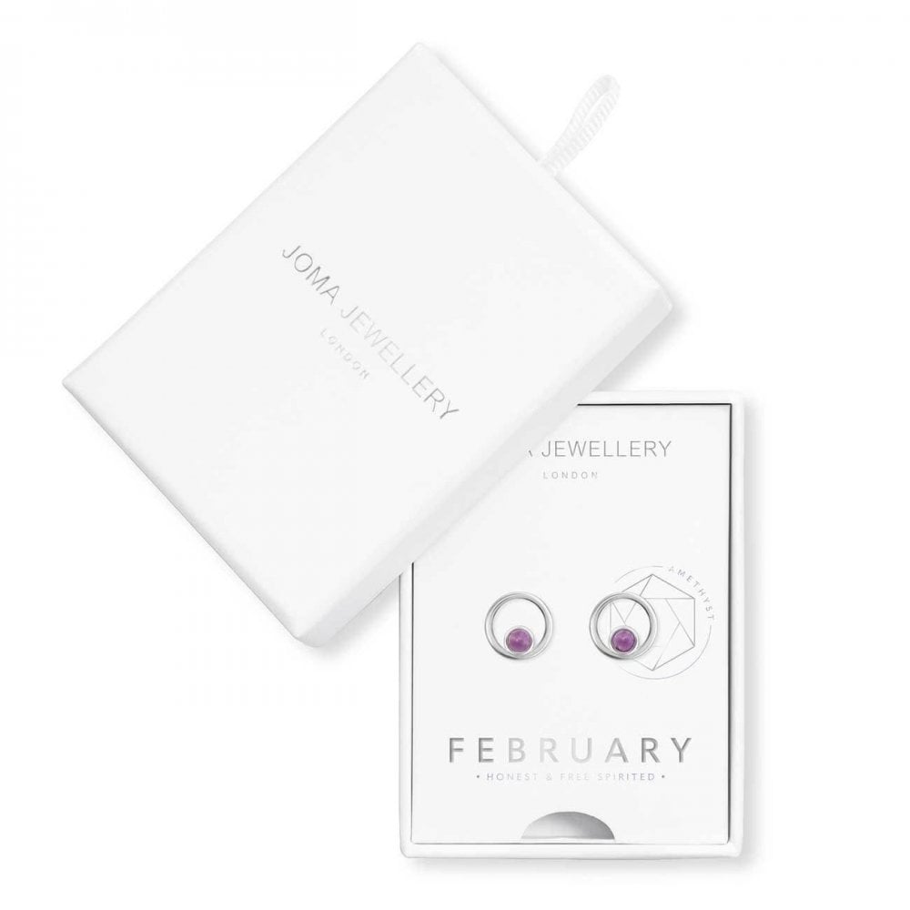 Treasure The Little Things | Birthstone February Amethyst | Silver | Earring Box