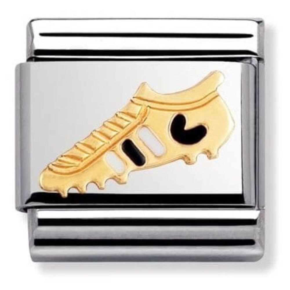 Classic Black & Gold Football Boot Charm