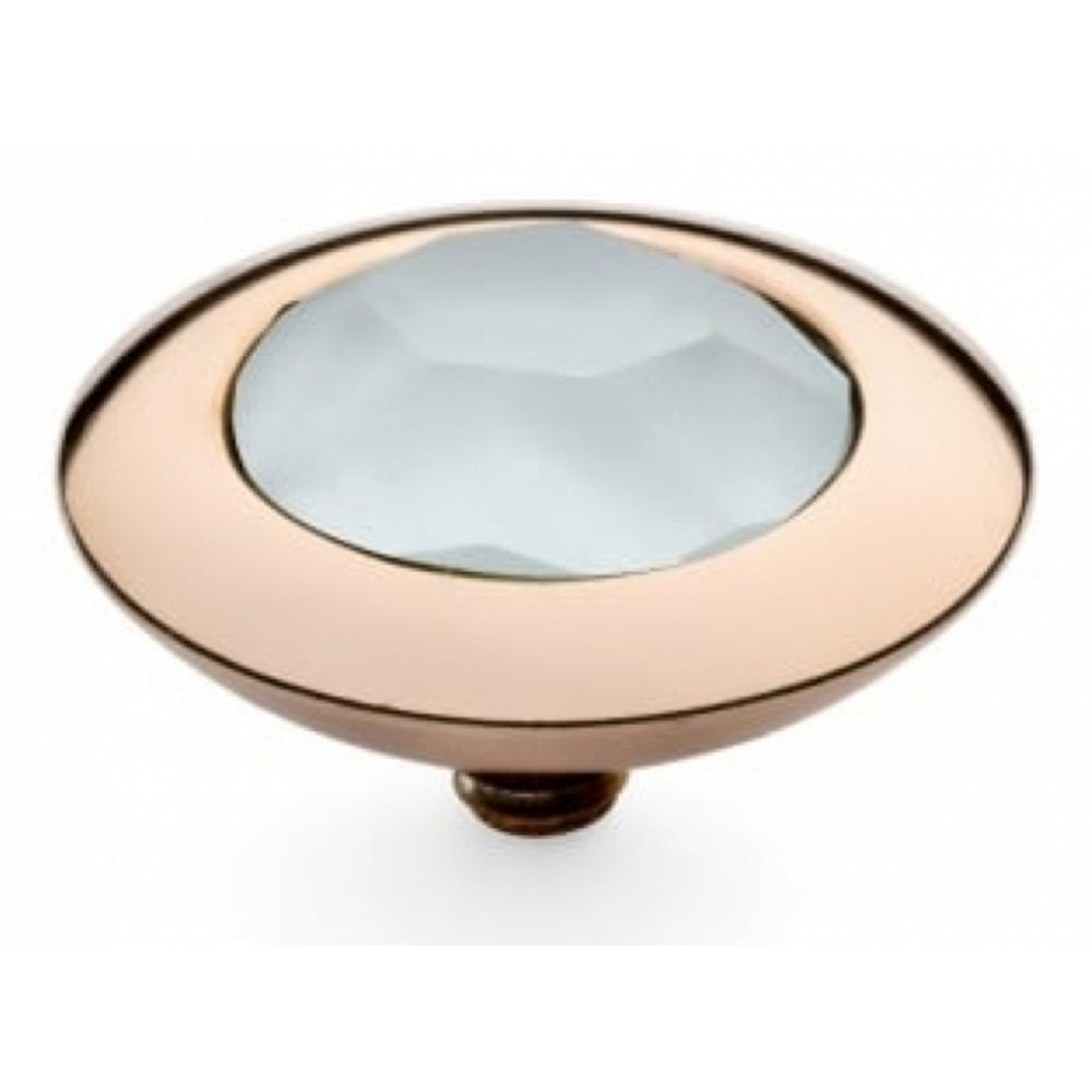 Famosa Rose Gold Plated 13mm Tondo Powder Blue Ring Top