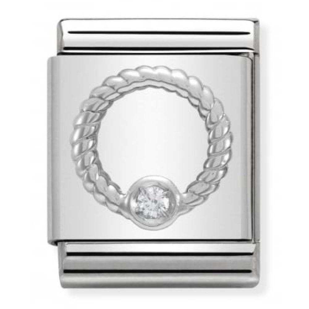 Big CZ Rope Circle Link
