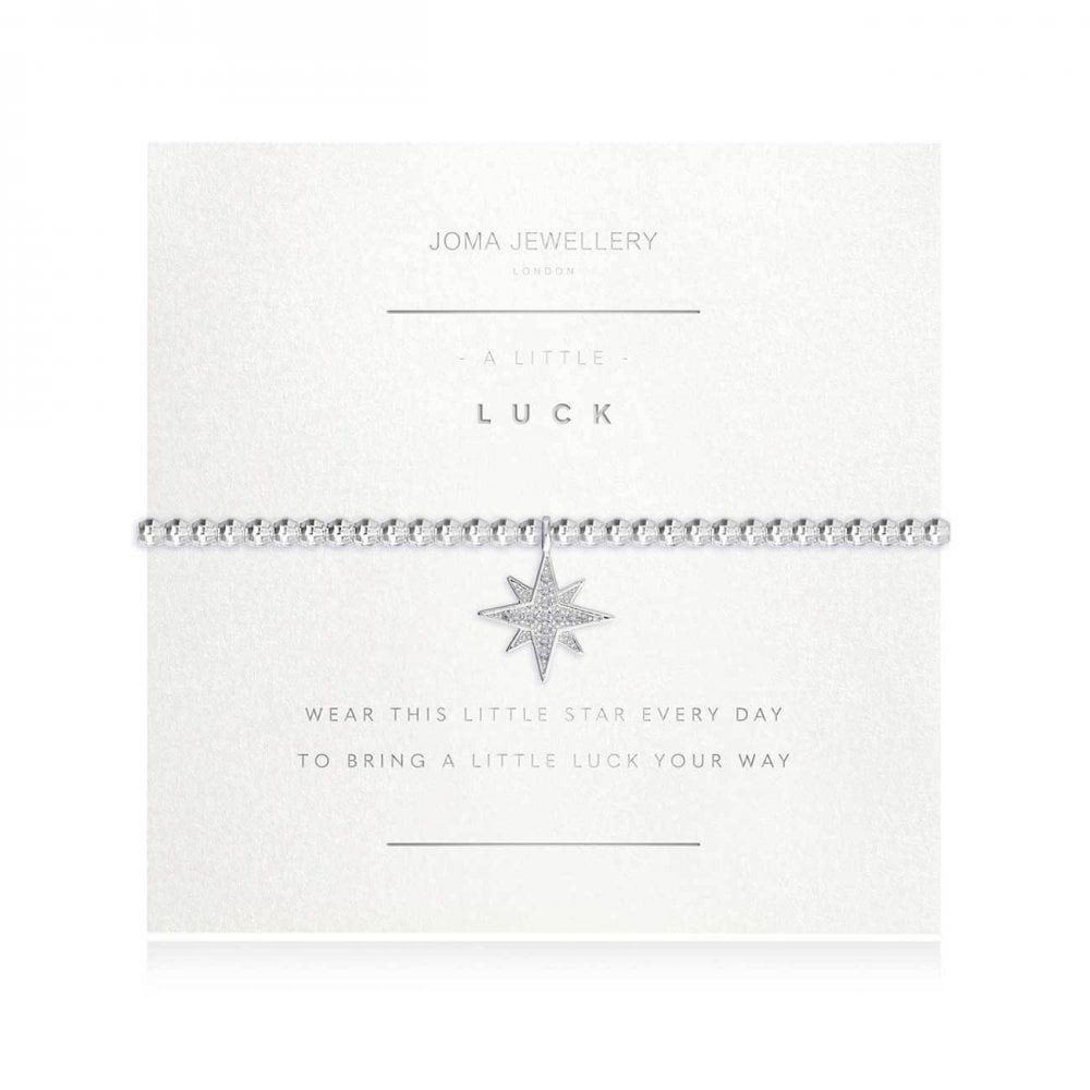 A Little | Luck | Silver | Bracelet (Faceted) | 17.5cm Stretch