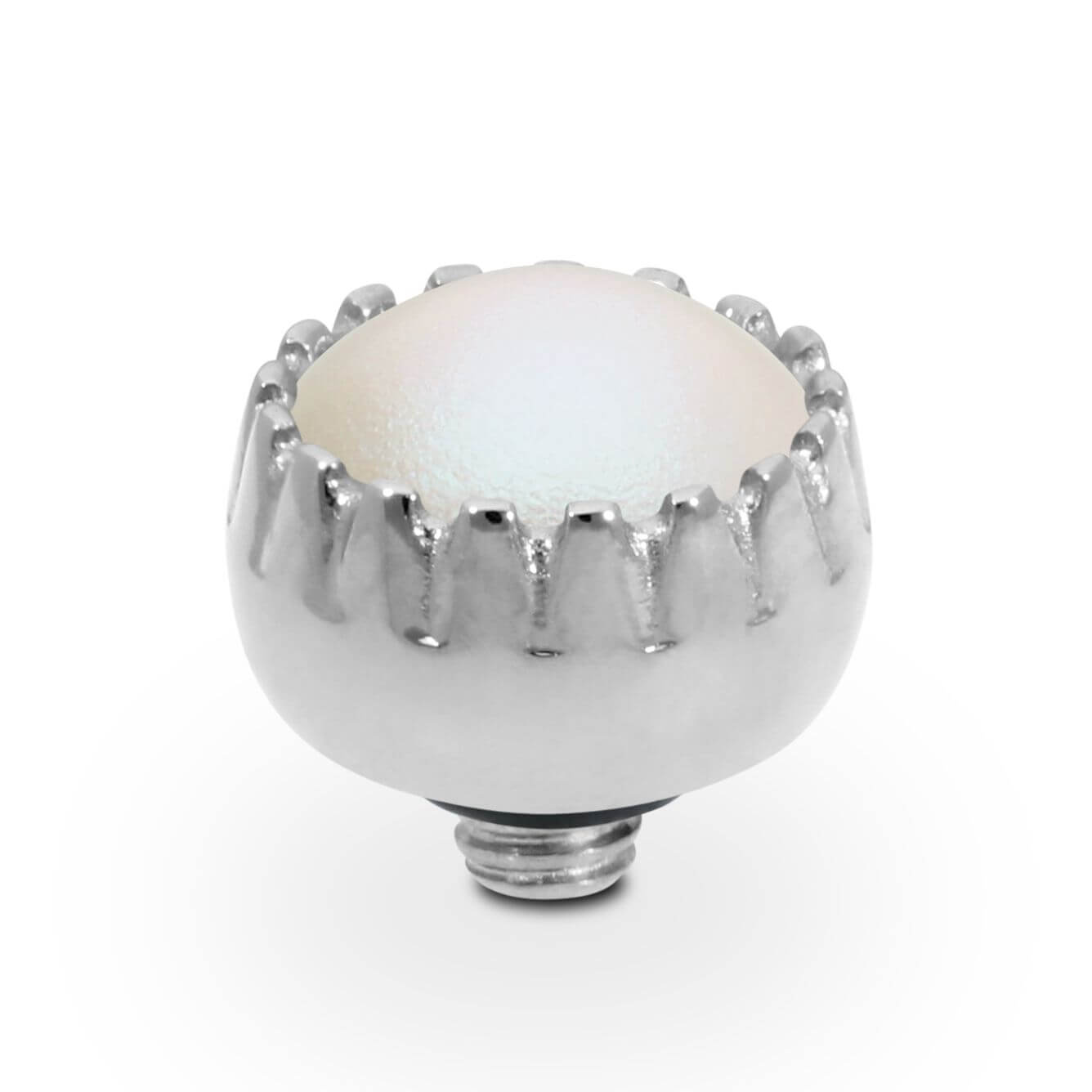 LONDON Small (S/P) 8mm White Pearl Ring Top