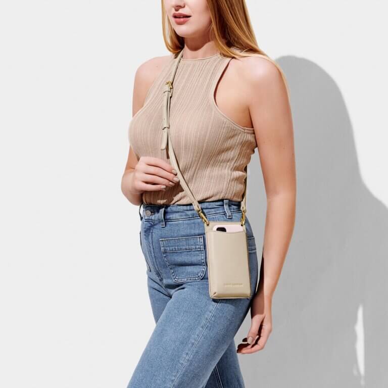 Bea Cell Bag | Light Taupe | 18cm X 10.5cm X 1.5cm