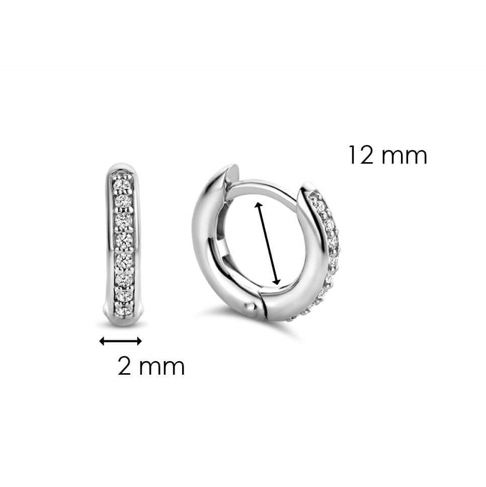 Silver CZ Set Small Hoop Earrings