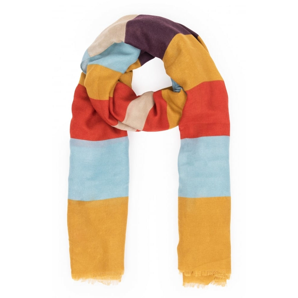 Stripe Print Scarf Satsuma Mix