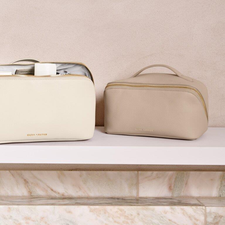 Medium Make Up / Wash Bag - Light Taupe