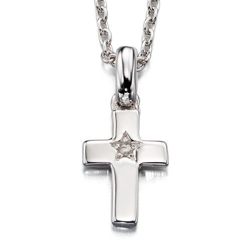 Grace - Diamond Cross Pendant & Chain Baby Necklace