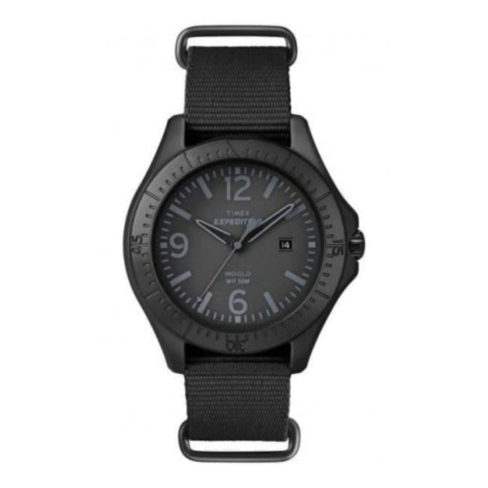 Gents Black Green Nylon Strap Watch