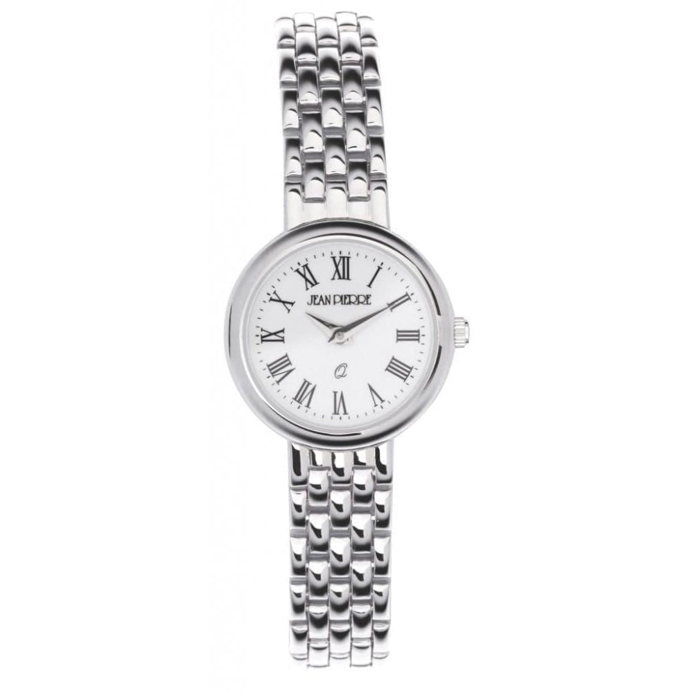 Ladies Sterling Silver Polished Link Bracelet Round Face Watch