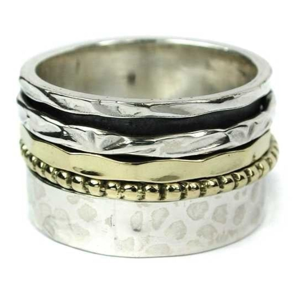 Hammered Spinning Ring 4 Bands