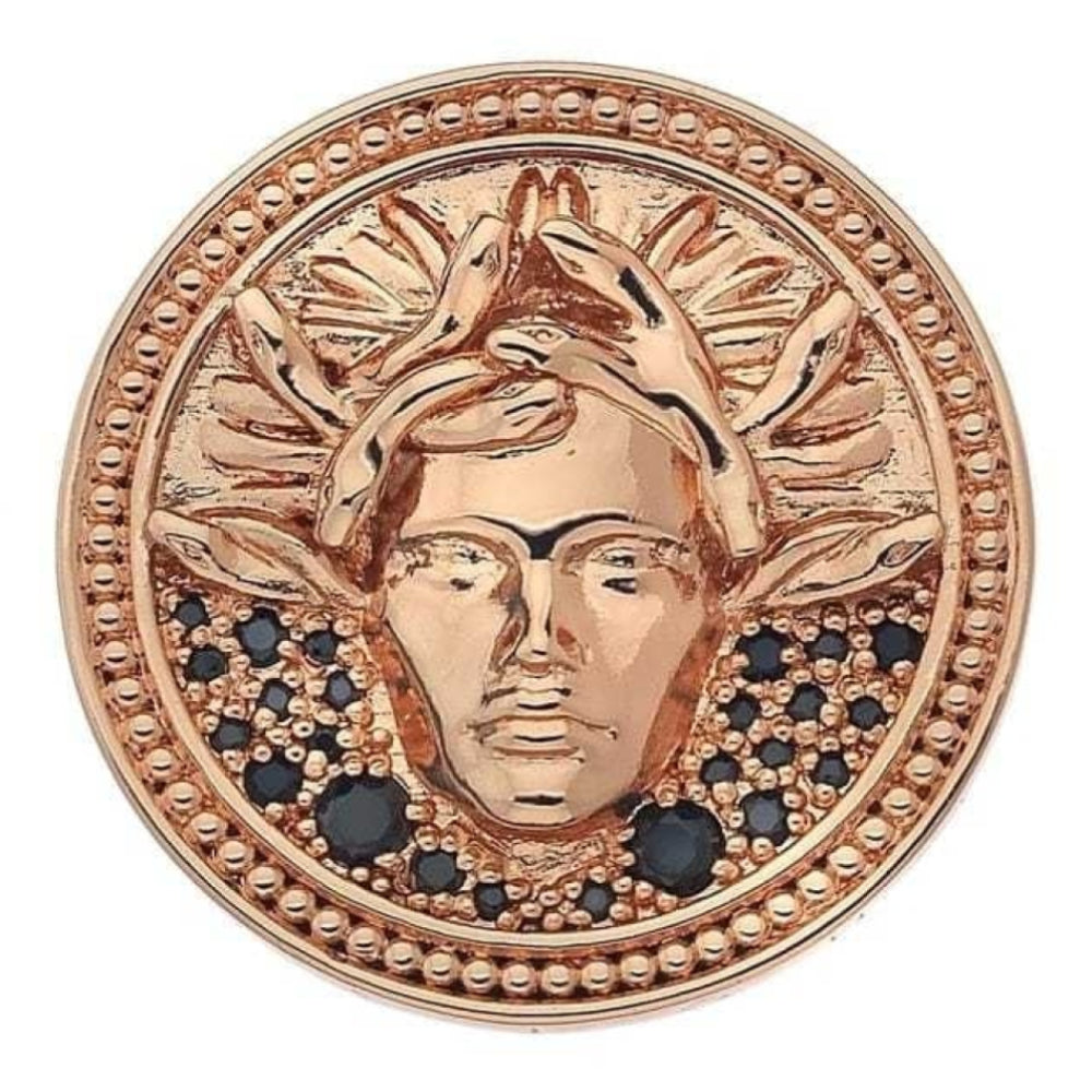 Medusa Nera Rose Gold Plated - 33mm