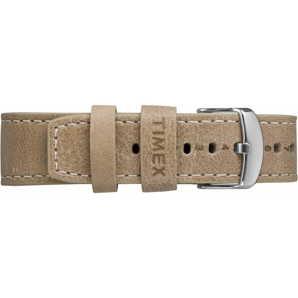 The Waterbury Chronograph Stainless Steel Case Natural Dial Tan Strap