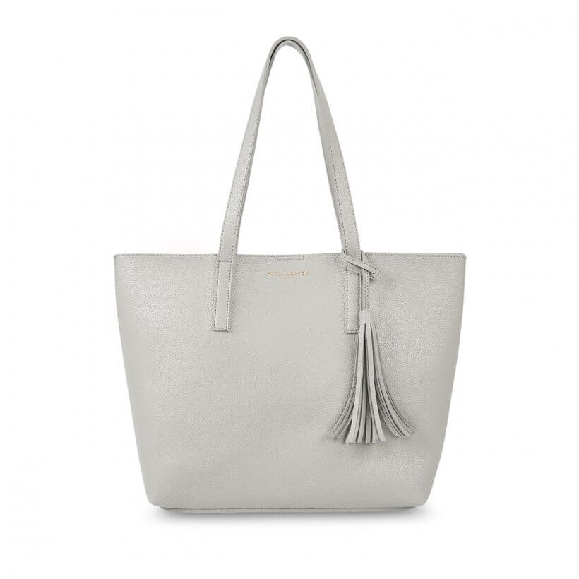 Tavi Tassel Tote Bag | Grey