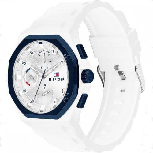 Neo Silver Dial White Silicone Strap Mens Watch