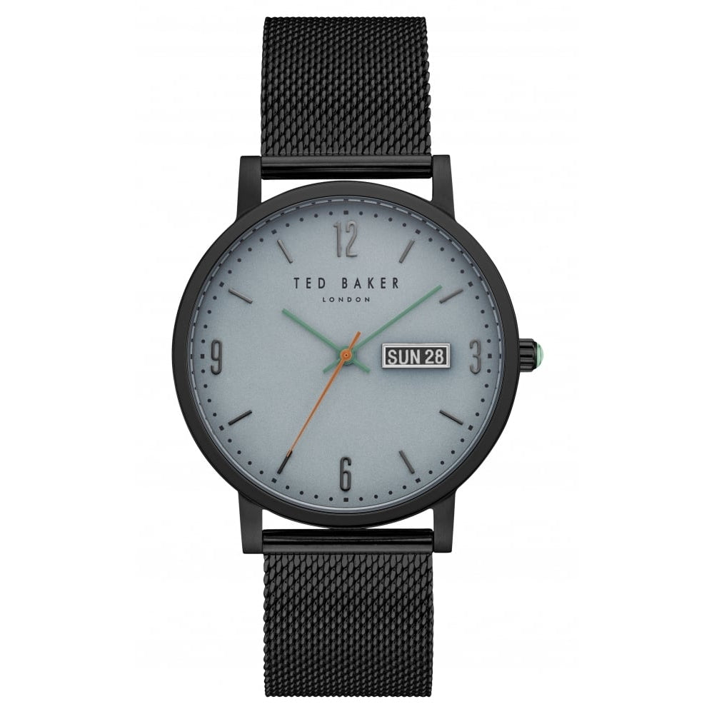 Mens IP Stainless Steel Case & Grey Dial With Stainless Steel Mesh Strap Watch