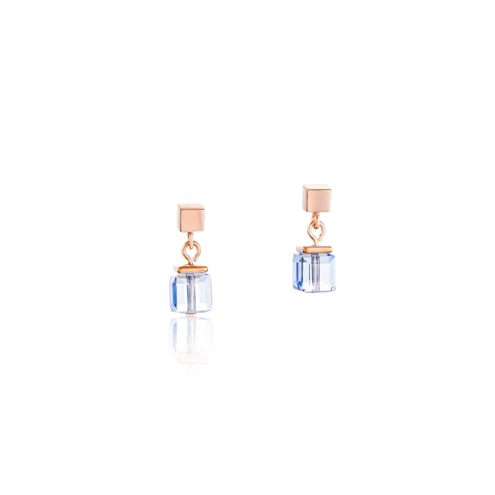 Swarovski Crystals & MonochromeBLUE Rose Gold Plated Earrings