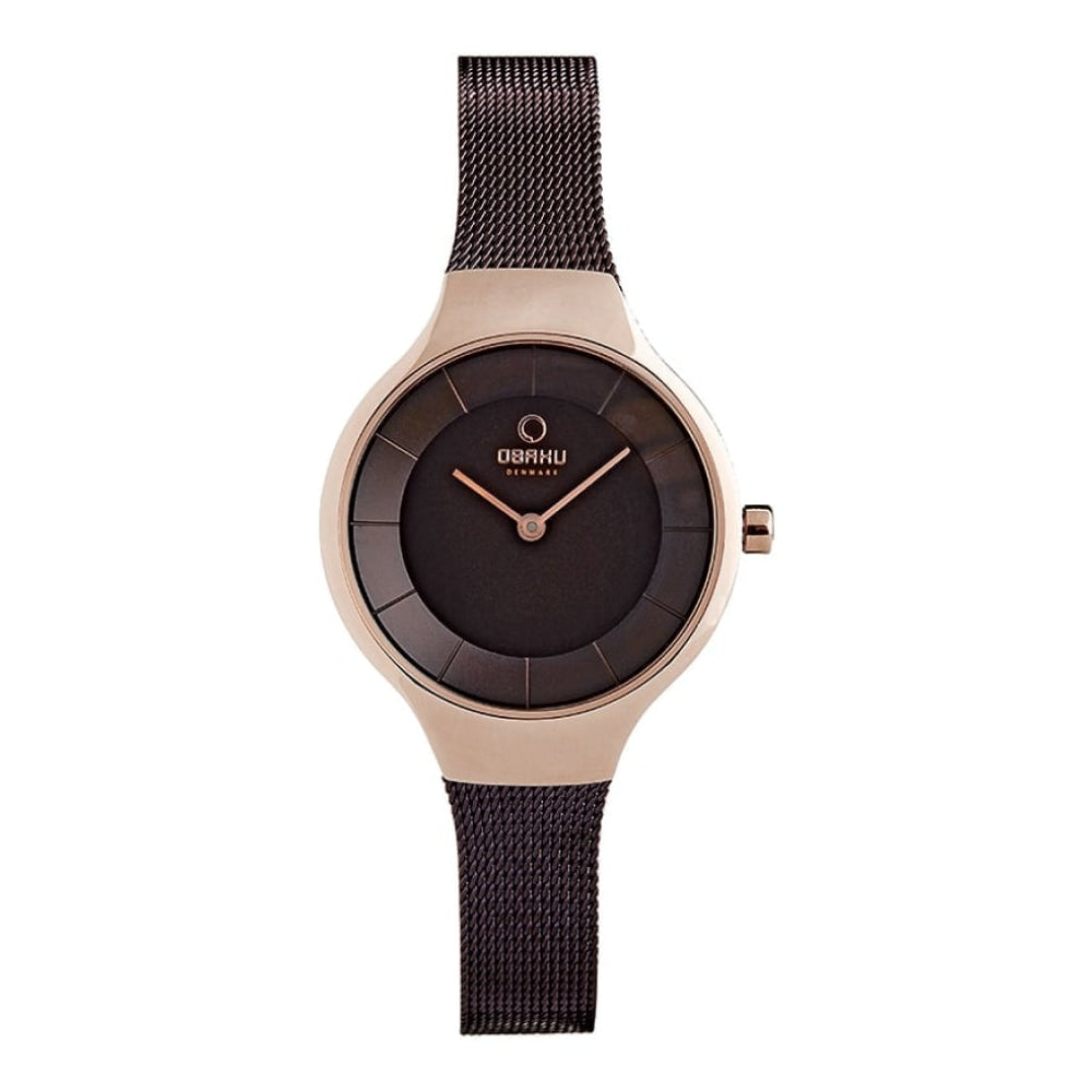 EKKO - WALNUT Rose Gold Plated Mesh Bracelet Watch