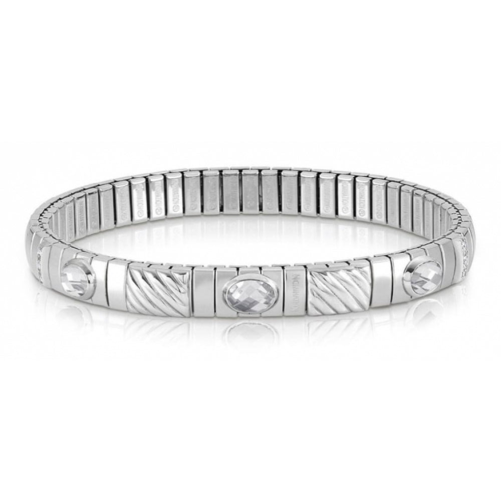 Stretch Bracelet With 3 White CZ
