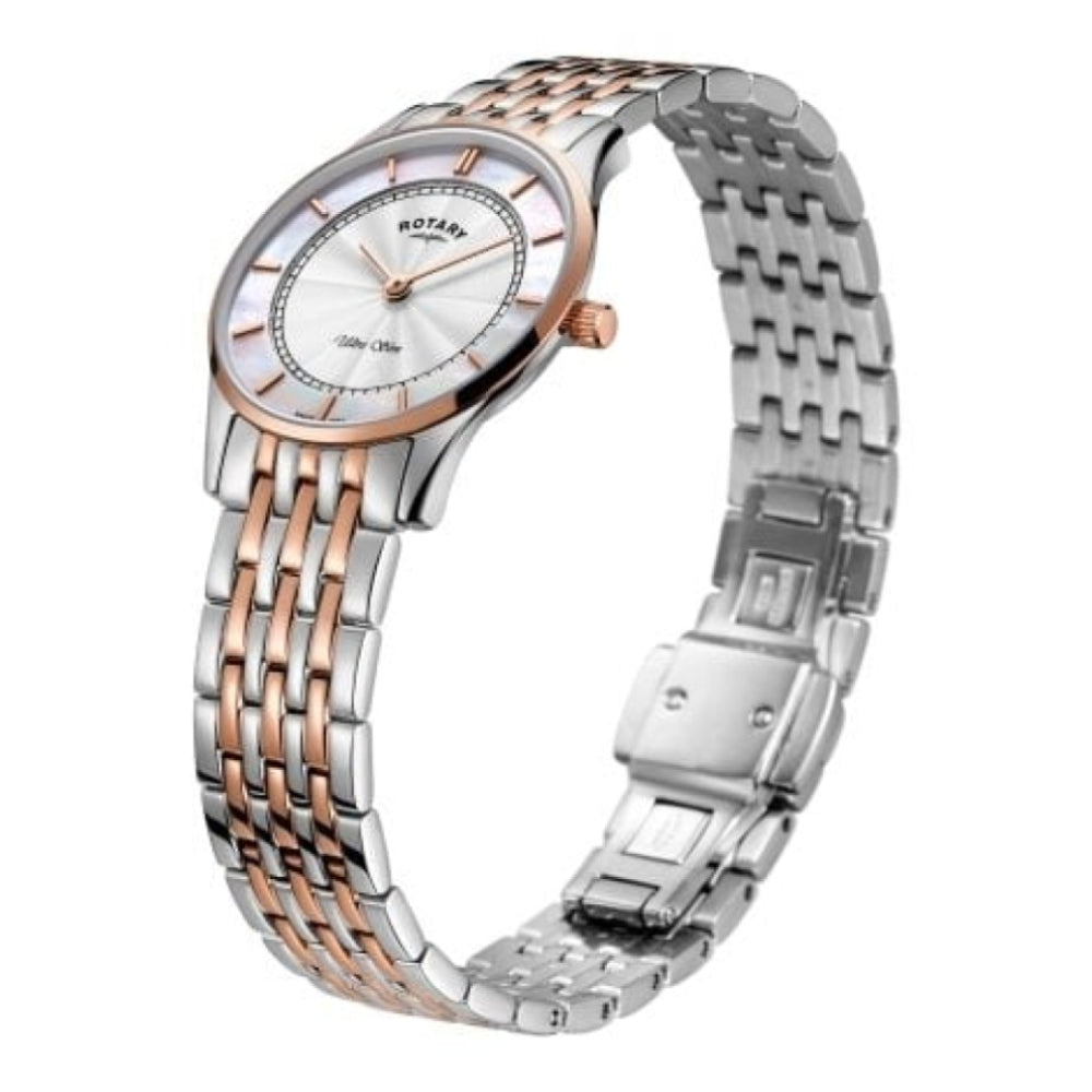 Rotary Ultra Slim Two Tone Rose Gold Watch