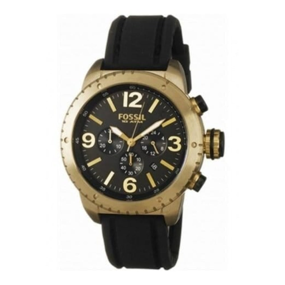 Gents Black Rubber Chronograph Wrist Watch