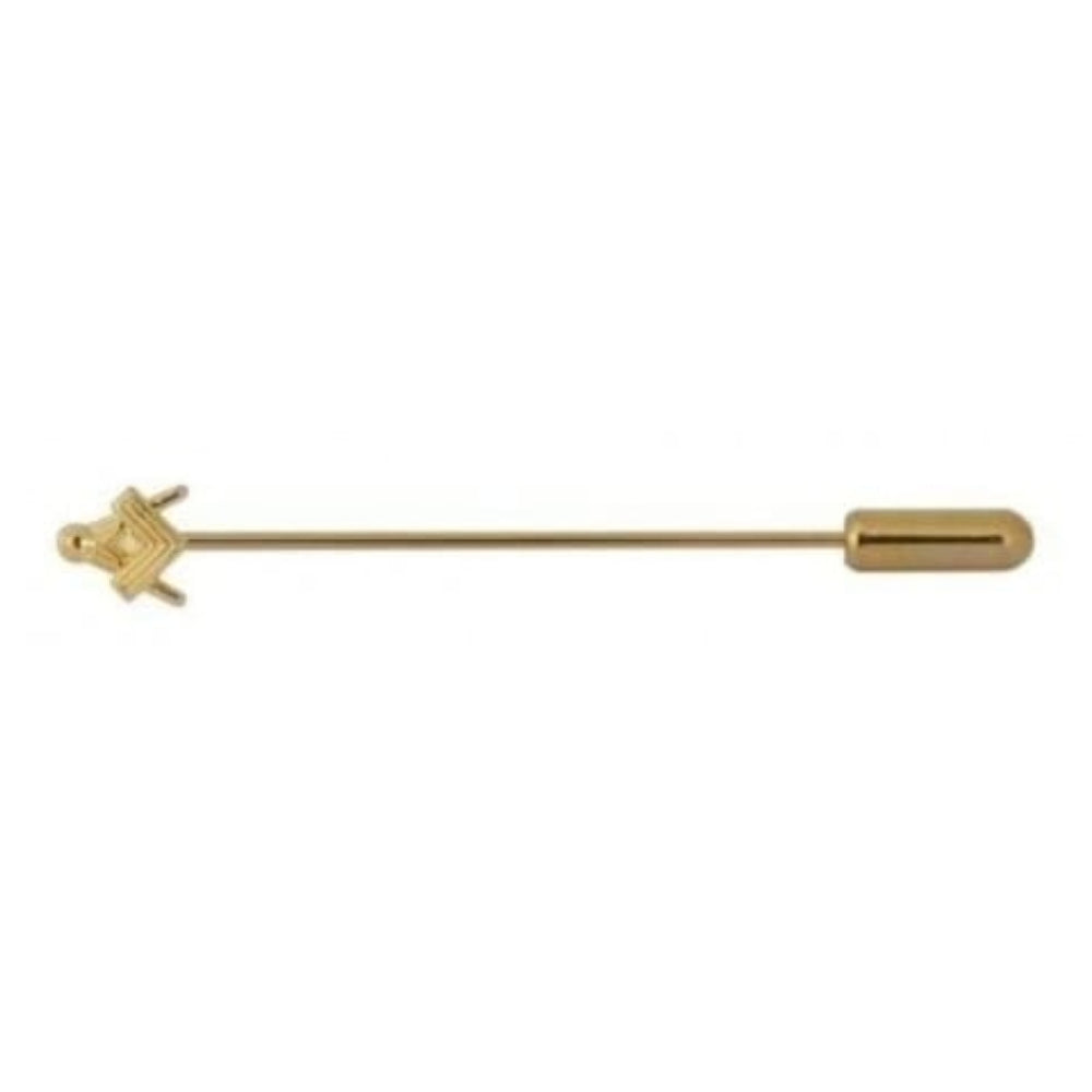 Gold Plated Cravat Pin With Masonic Symbol