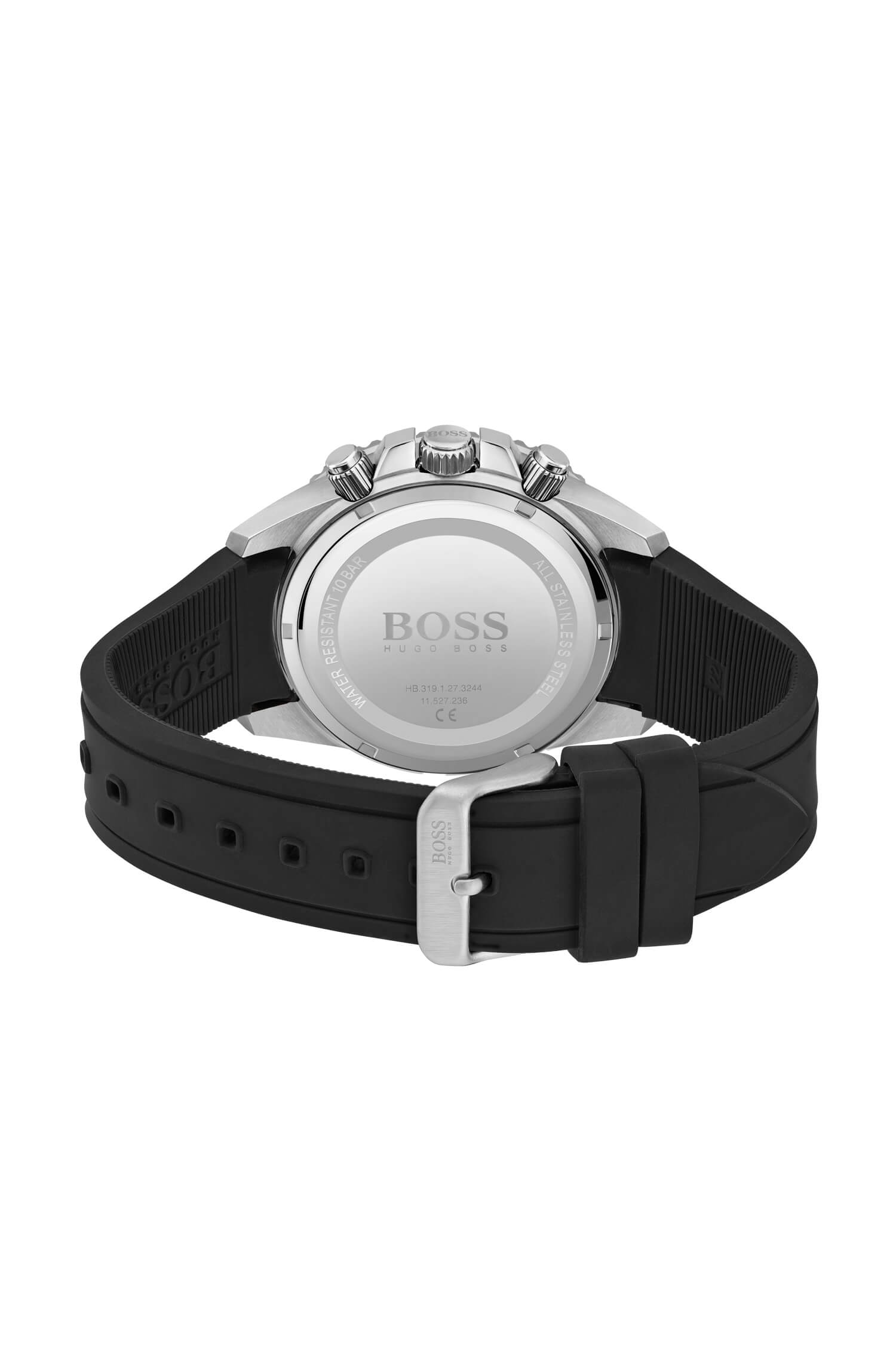 Admiral Black Dial & Black Silicone Strap Gents Watch