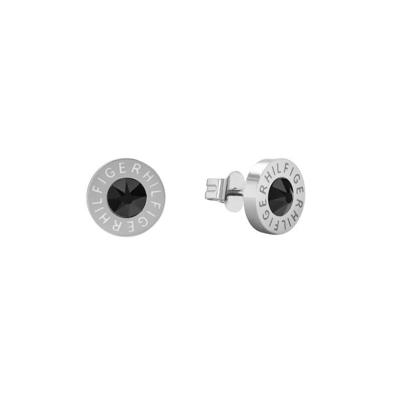 Black Stone Set Stud Stainless Steel Men's Earring
