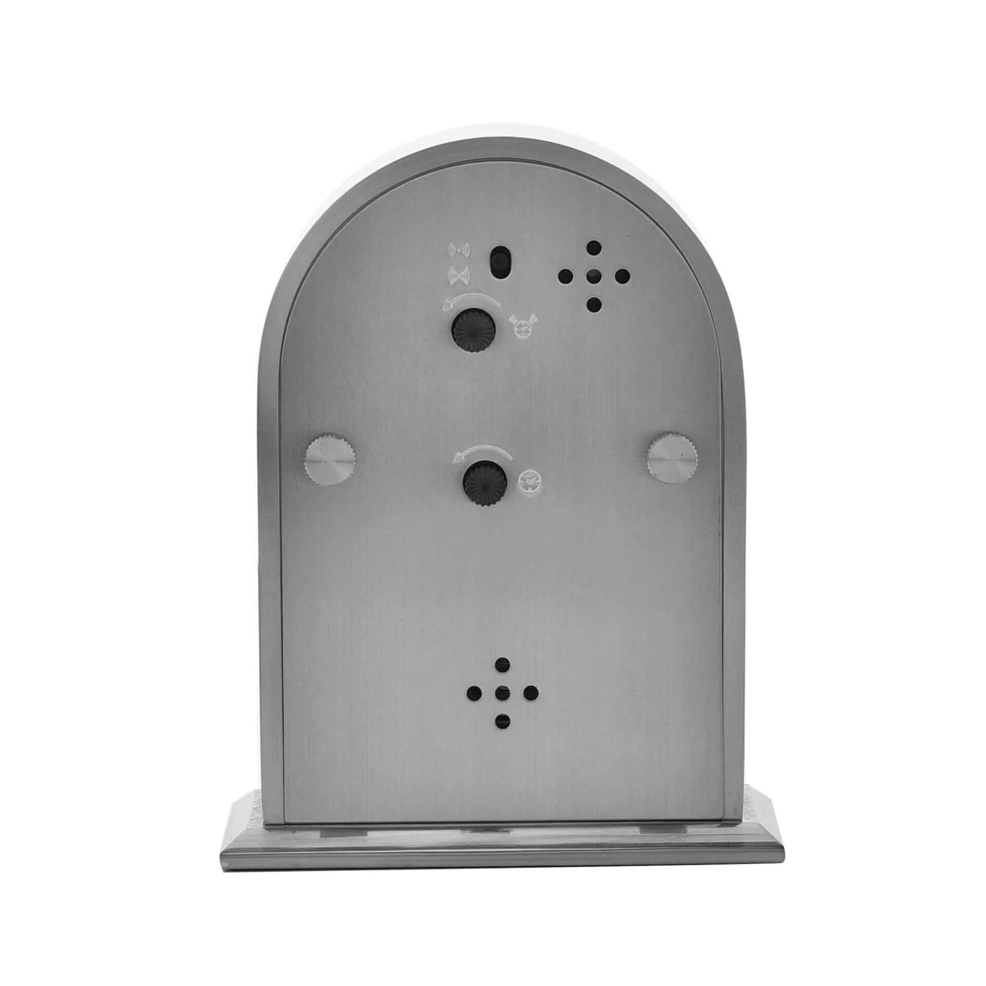 Arched Silver Aluminium Mantel Clock