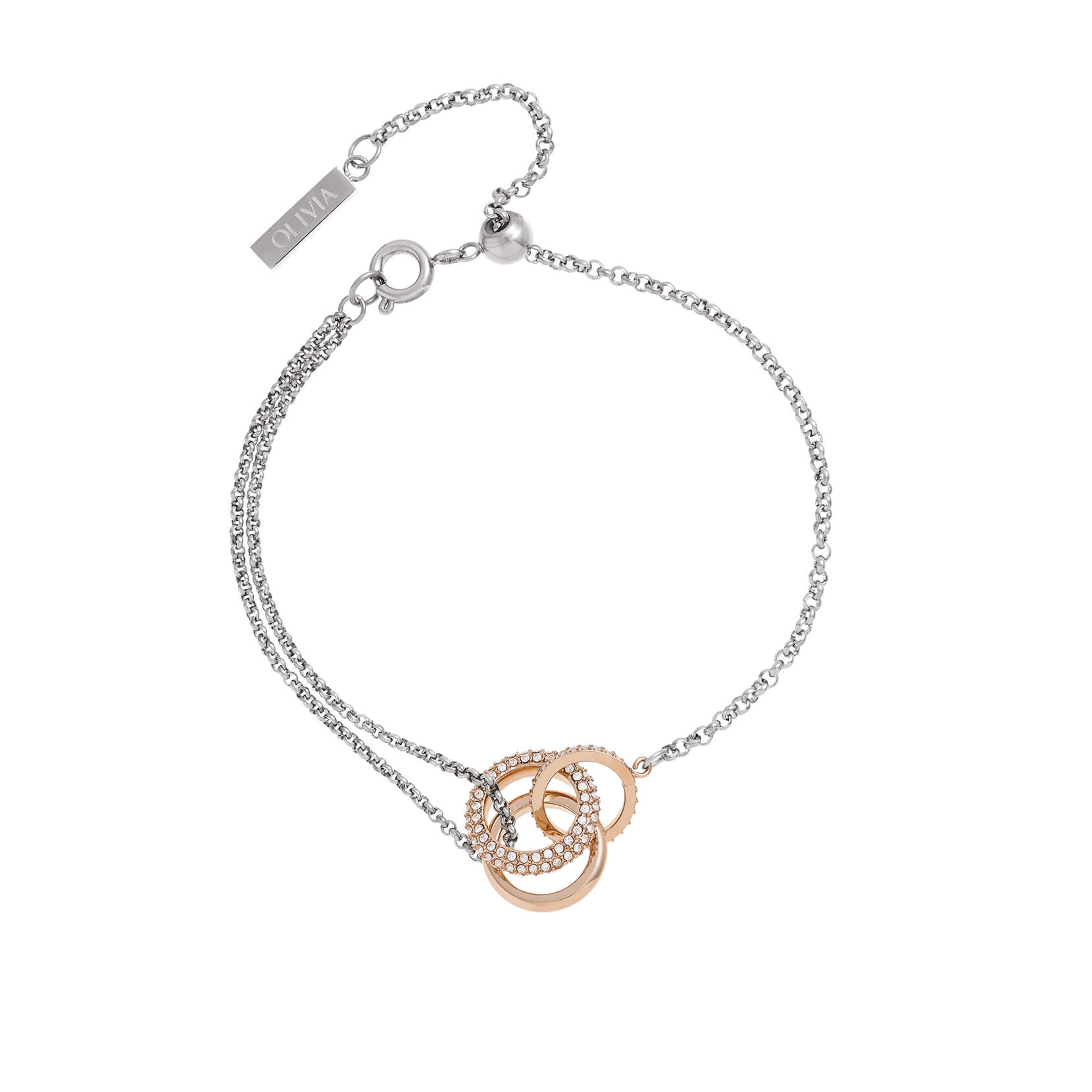 Classic Entwine Silver & Rose Gold Bracelet