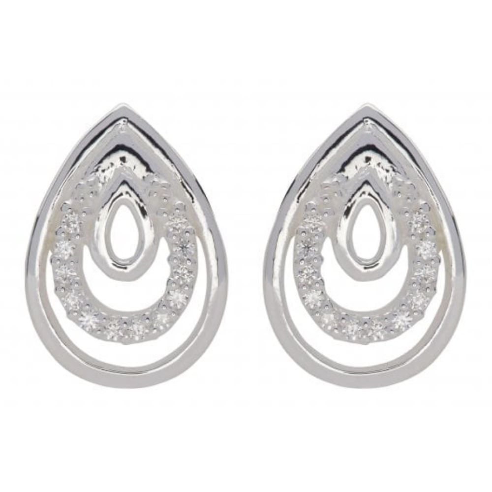 Sterling Silver 925 Drop Earrings with CZ