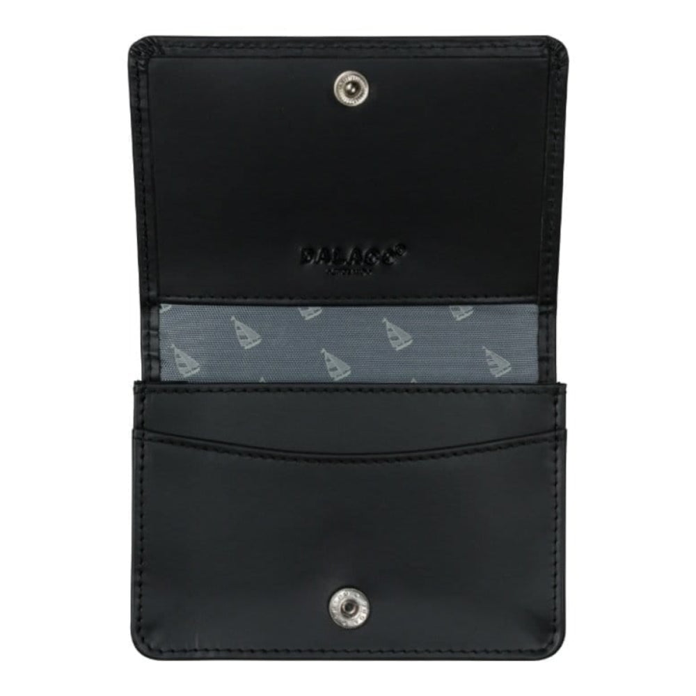 Leather Credit Card holder with Yacht lining -Black