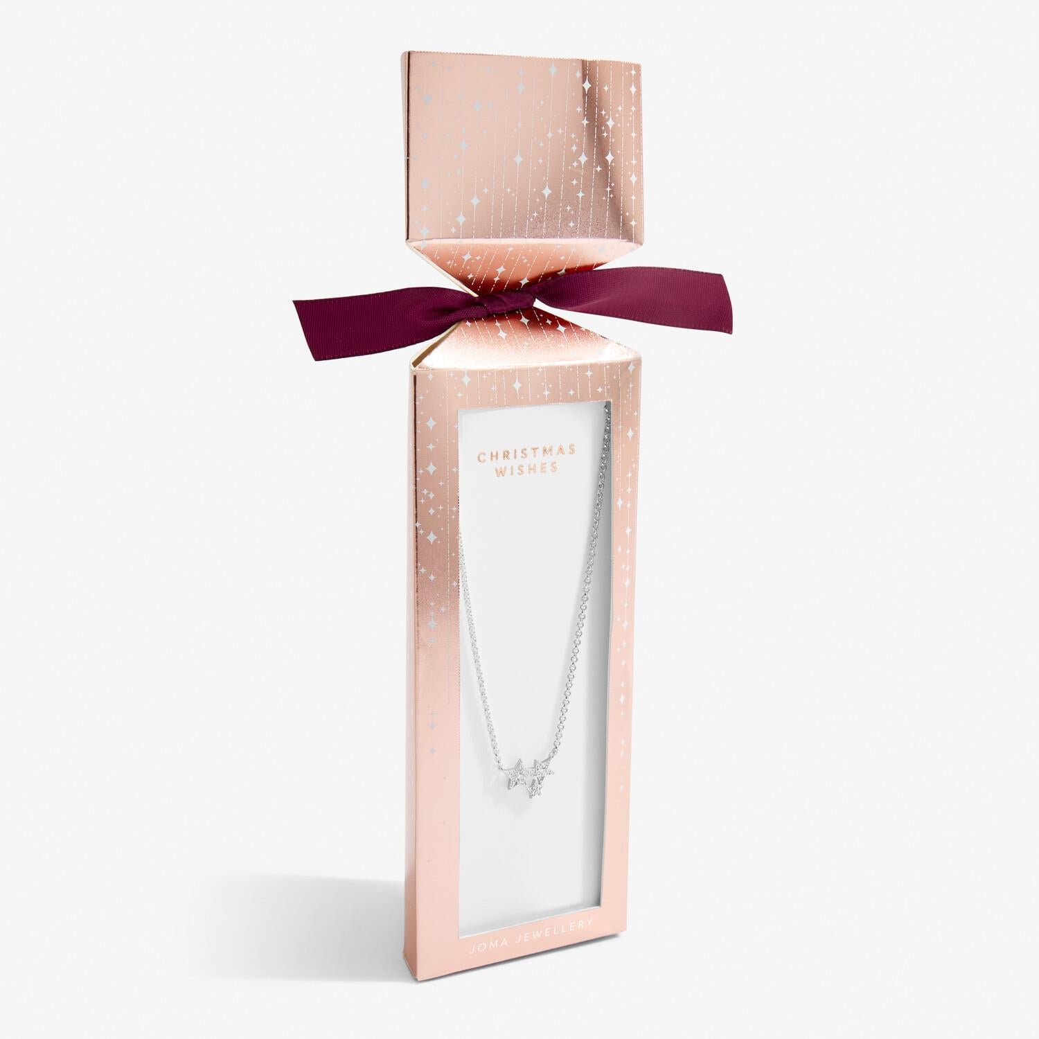 Christmas Cracker 'Christmas Wishes' Silver Necklace