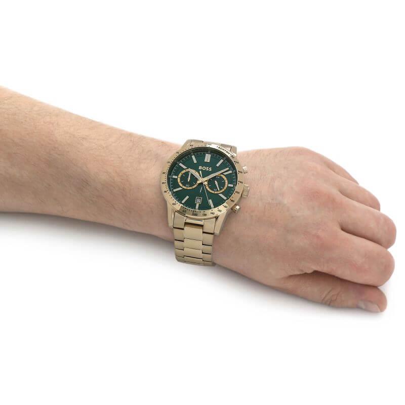 Allure Green Dial Gold Tone Stainless Steel Bracelet Gents Watch