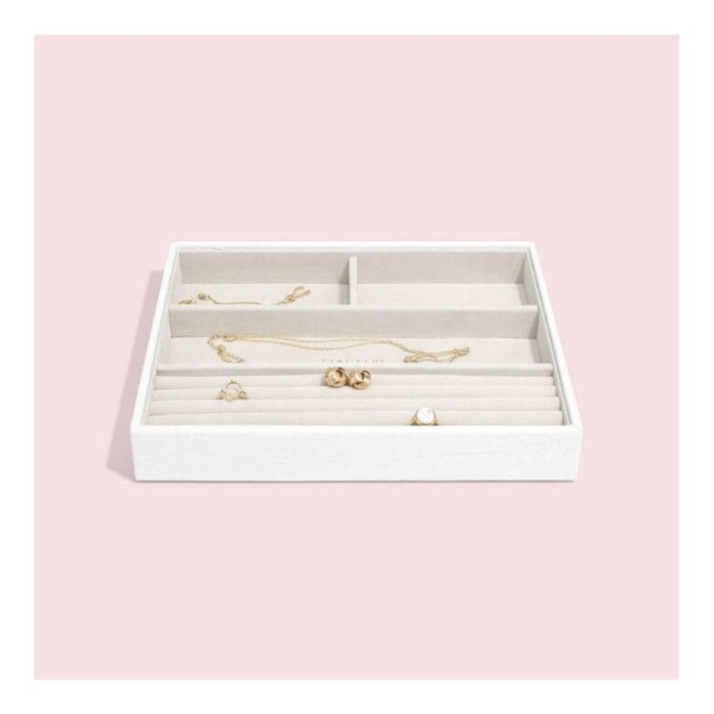 Chalk White Croc Classic 4 Section Stacker