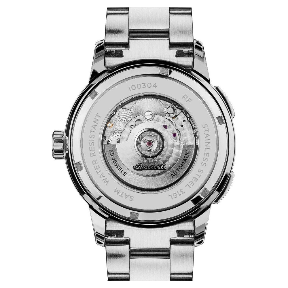 Mens The Regent Automatic Watch with Black Dial and Silver Stainless Steel Bracelet