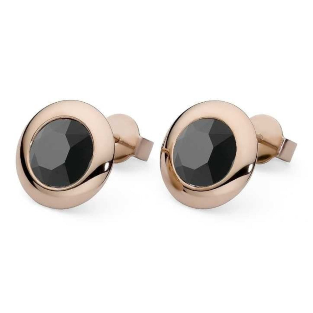 Rose Gold 13mm Jet Tarent Earrings