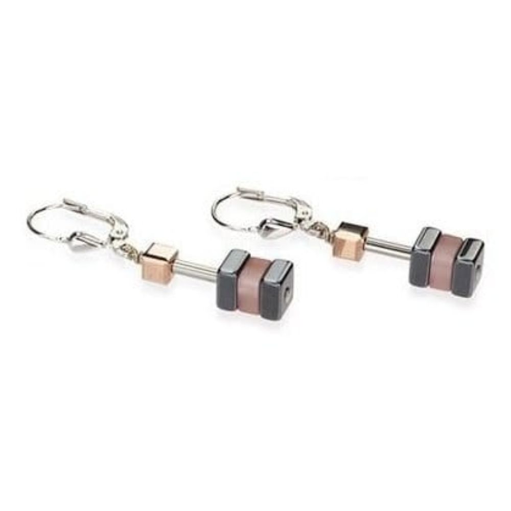 Haematite Cubed Polaris Drop Earrings