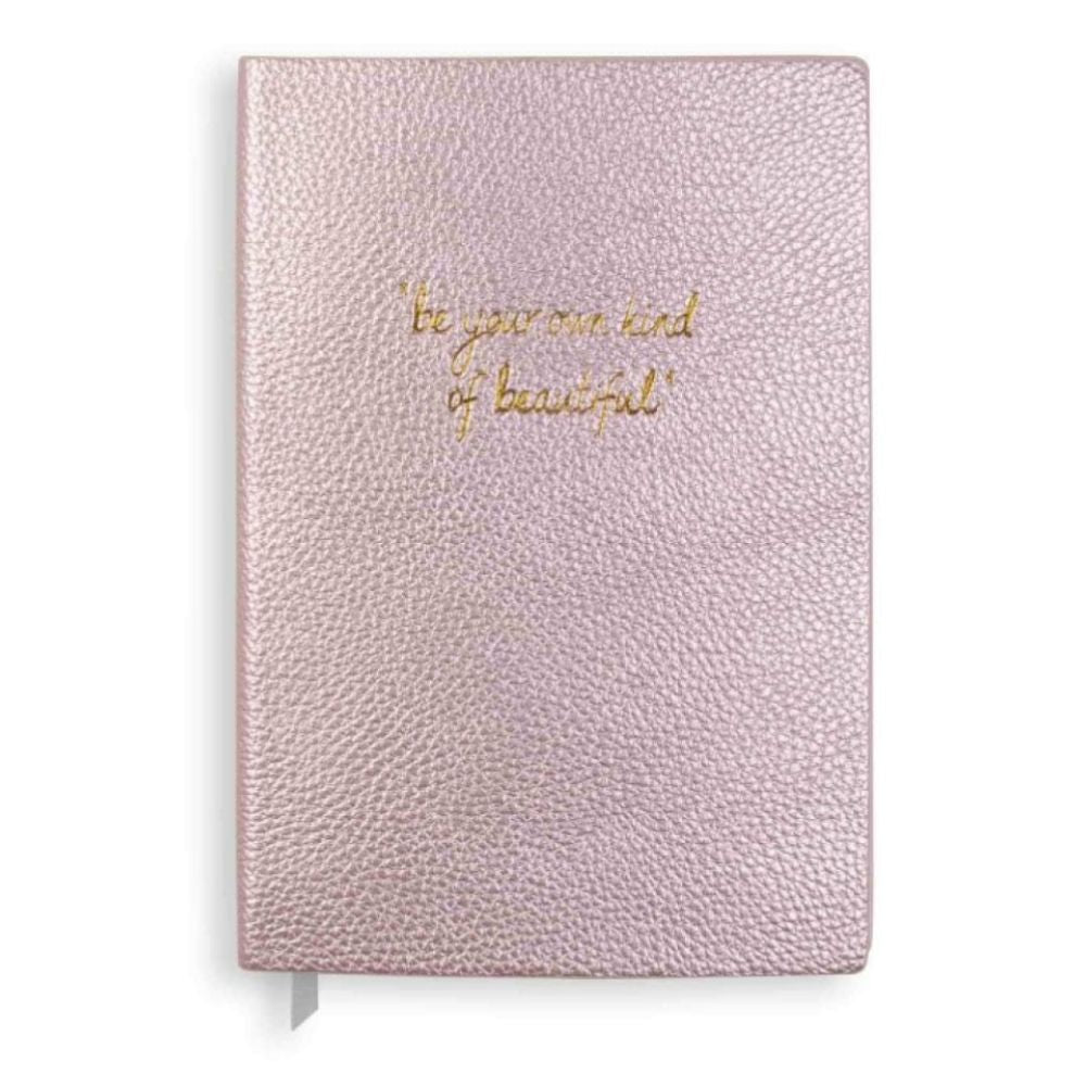 Small Notebook - Beautiful - Metallic Pink - 18.5x12.5cm