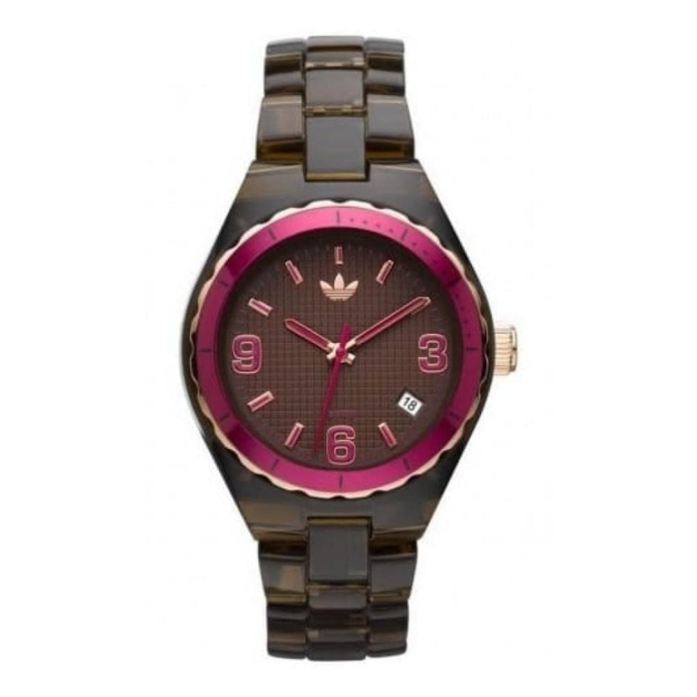 Unisex Cambridge Brown & Pink Mini Transparent Plastic Watch